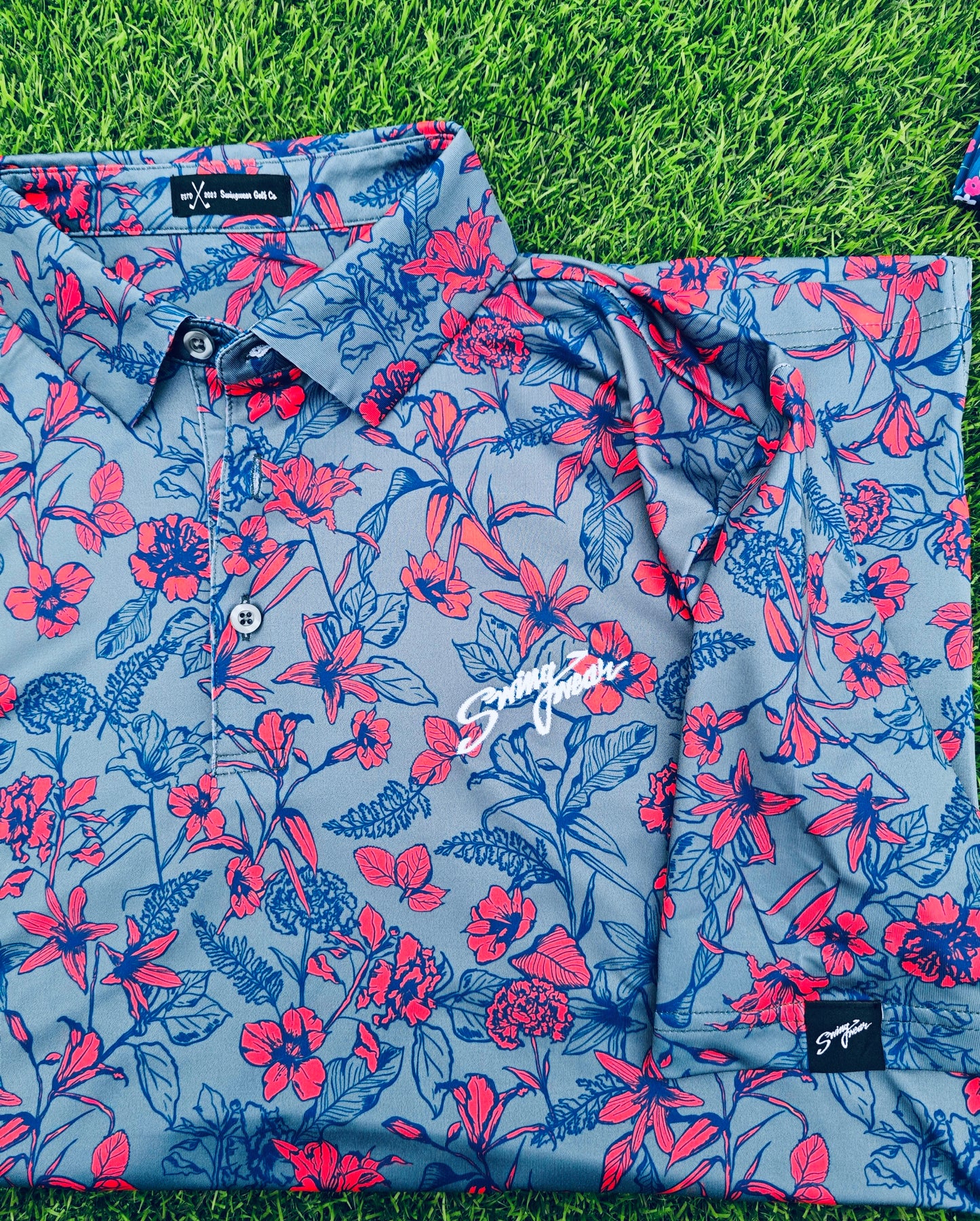 blooming floral golf polo