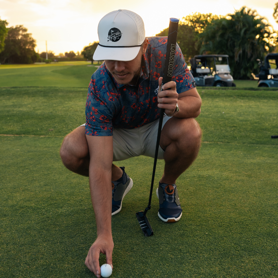 blooming floral golf polo